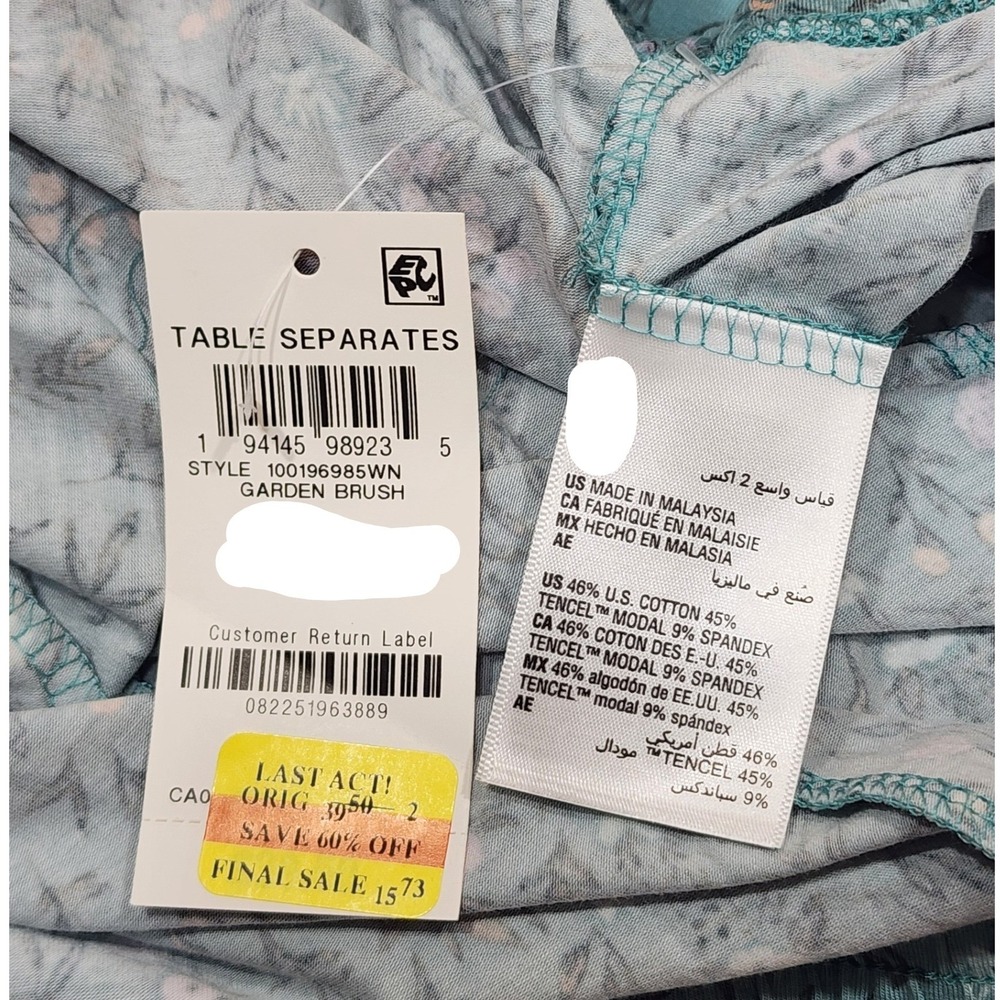 State of Day Printed Jogger Pajama Pants Floral Garden Brush Cotton Blend 3X - Picture 6 of 6